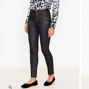 Loft Sutton Skinny Shimmer Pants - size 10